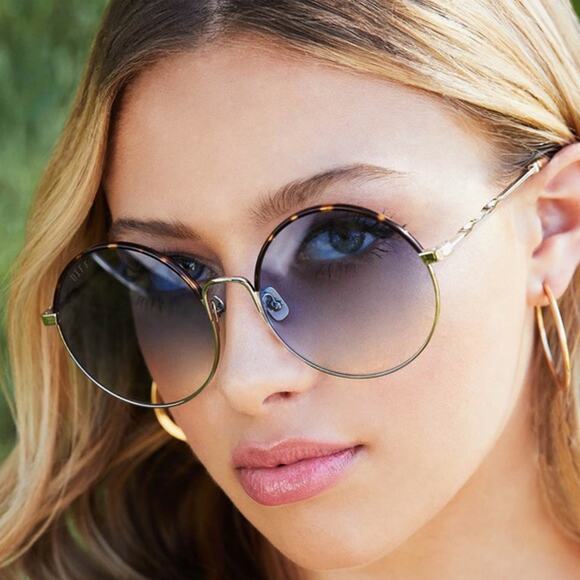 DIFF Isla Rose Gold & Berry Tortoise Wrap Round Sunglasses (RG-RG74 | 58MM) main image 8